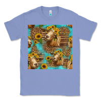 Colony Blue goat sunflowers seamless pattern Classic Tee - HRA Design Shop