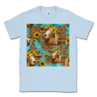 Dusty Blue goat sunflowers seamless pattern Classic Tee - HRA Design Shop