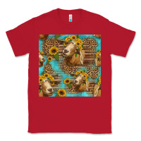 Red goat sunflowers seamless pattern Classic Tee - HRA Design Shop