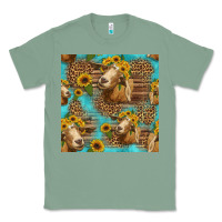 Sage goat sunflowers seamless pattern Classic Tee - HRA Design Shop