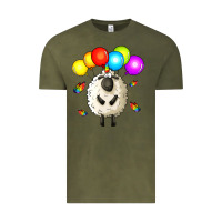Vintage Olive rainbow sheep Vintage Tee - Zillion Design Studio