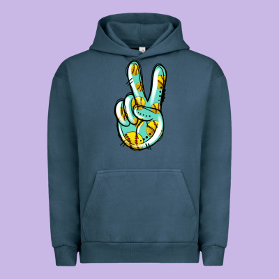 Softball Peace Sign Urban Hoodie Designed By Jasminsmagicworld