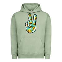 Pigment Oil Green softball peace sign Urban Hoodie - Jasminsmagicworld