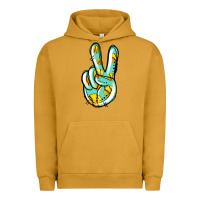 Pigment Peanut Butter softball peace sign Urban Hoodie - Jasminsmagicworld