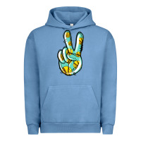 Pigment Pebble Blue softball peace sign Urban Hoodie - Jasminsmagicworld