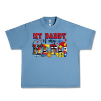Pebble Blue my daddy is my hero dispatcher Urban Heavy Tee - Zillion Design Studio
