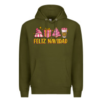 Army Green feliz navidad Premium Hoodie - MaliasSmallBusiness