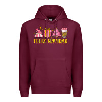Burgundy feliz navidad Premium Hoodie - MaliasSmallBusiness