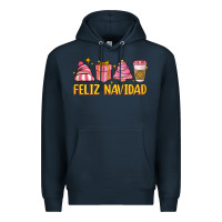 Navy feliz navidad Premium Hoodie - MaliasSmallBusiness