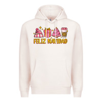 Pale Pink feliz navidad Premium Hoodie - MaliasSmallBusiness