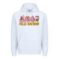 White feliz navidad Premium Hoodie - MaliasSmallBusiness