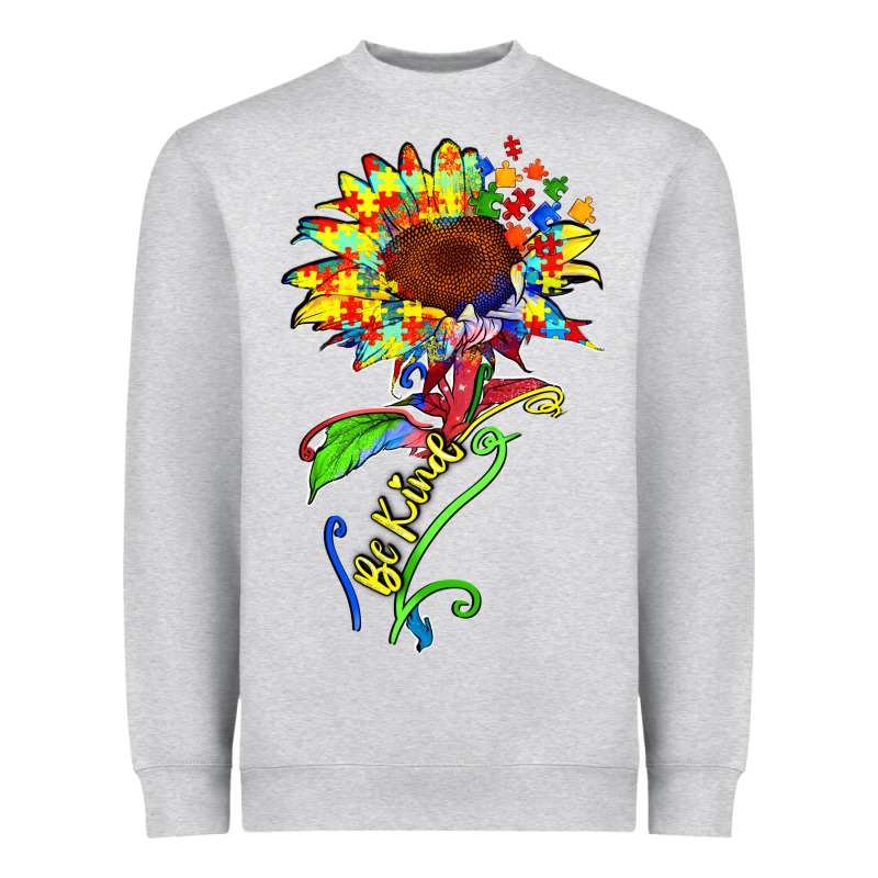 Be Kind Autism Sunflower Heavyweight Sweatshirt by Zillion Design Studio | Teevron