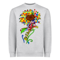 Heather Grey be kind autism sunflower Heavyweight Sweatshirt - Zillion Design Studio