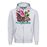 Heather Grey cowgirl vibes with boots and gun Zipper Hoodie - AdoDesignShop