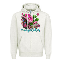 Oatmeal Heather cowgirl vibes with boots and gun Zipper Hoodie - AdoDesignShop