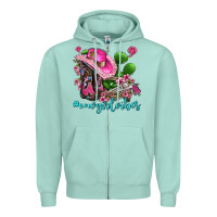 Seafoam cowgirl vibes with boots and gun Zipper Hoodie - AdoDesignShop