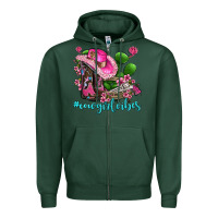 Sports Green cowgirl vibes with boots and gun Zipper Hoodie - AdoDesignShop