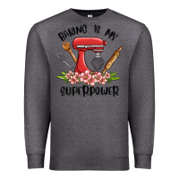 Charcoal Heather baking is my superpower malia Premium Sweatshirt - MaliasSmallBusiness