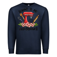Navy baking is my superpower malia Premium Sweatshirt - MaliasSmallBusiness