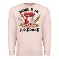 Pale Pink baking is my superpower malia Premium Sweatshirt - MaliasSmallBusiness