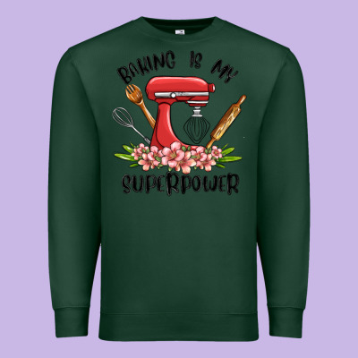 Baking Is My Superpower Malia Premium Sweatshirt Designed By Maliassmallbusiness
