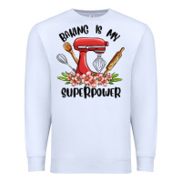 White baking is my superpower malia Premium Sweatshirt - MaliasSmallBusiness