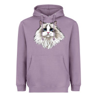 Lavender Ragdoll Face Cat Heavyweight Hoodie - LillyAllenDesigns