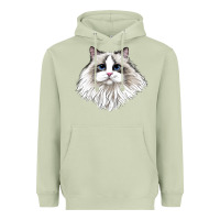 Matcha Ragdoll Face Cat Heavyweight Hoodie - LillyAllenDesigns