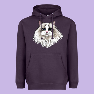 Ragdoll Face Cat Heavyweight Hoodie Designed By Lillyallendesigns