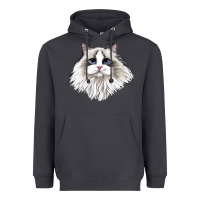 Smoke Ragdoll Face Cat Heavyweight Hoodie - LillyAllenDesigns