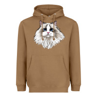 Toasted Coconut Ragdoll Face Cat Heavyweight Hoodie - LillyAllenDesigns