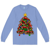 Colony Blue christmas truck tree Long Sleeve Tee - FaDigitalArtStudio