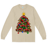 Mushroom christmas truck tree Long Sleeve Tee - FaDigitalArtStudio