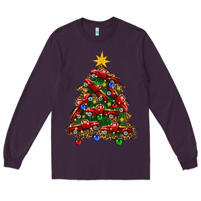 Christmas Truck Tree Long Sleeve Tee by FaDigitalArtStudio | Teevron