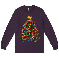 Plum christmas truck tree Long Sleeve Tee - FaDigitalArtStudio