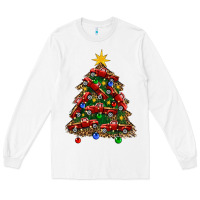 White christmas truck tree Long Sleeve Tee - FaDigitalArtStudio