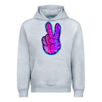 Heather Grey Mermaid Peace Sign Urban Hoodie - Jasminsmagicworld