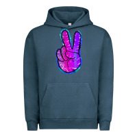 Pigment Midnight Navy Mermaid Peace Sign Urban Hoodie - Jasminsmagicworld