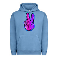 Pigment Pebble Blue Mermaid Peace Sign Urban Hoodie - Jasminsmagicworld