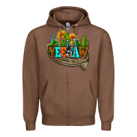 Chestnut yeehaw and cactus with horseshoe Zipper Hoodie - AdoDesignShop