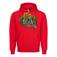 Red yeehaw and cactus with horseshoe Zipper Hoodie - AdoDesignShop