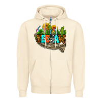Sandshell yeehaw and cactus with horseshoe Zipper Hoodie - AdoDesignShop