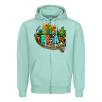 Seafoam yeehaw and cactus with horseshoe Zipper Hoodie - AdoDesignShop