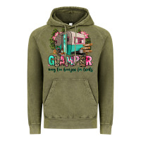 Vintage Olive glamper way too boujee for tents 2 Vintage Hoodie - RanaPortraitStore