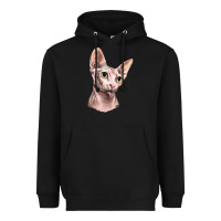Black Sphynx Cat Heavyweight Hoodie - LillyAllenDesigns