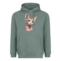 Sage Sphynx Cat Heavyweight Hoodie - LillyAllenDesigns