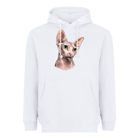 White Sphynx Cat Heavyweight Hoodie - LillyAllenDesigns