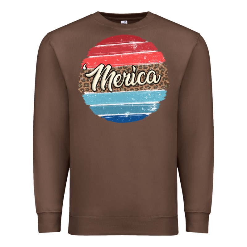 Leopard Merica Premium Sweatshirt by MaliasSmallBusiness | Teevron