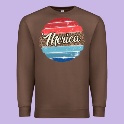 Leopard Merica Premium Sweatshirt Designed By Maliassmallbusiness