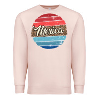 Pale Pink leopard merica Premium Sweatshirt - MaliasSmallBusiness
